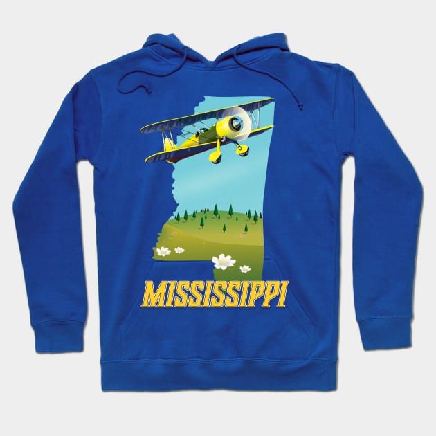 Mississippi map travel poster Hoodie by nickemporium1